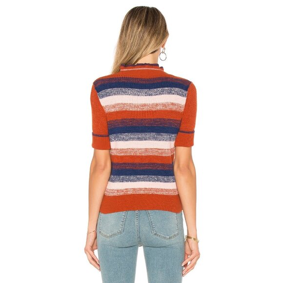 Free People Sz. XS Best Intentions Striped Short Sleeve Knit Pullover Sweater - Picture 4 of 15